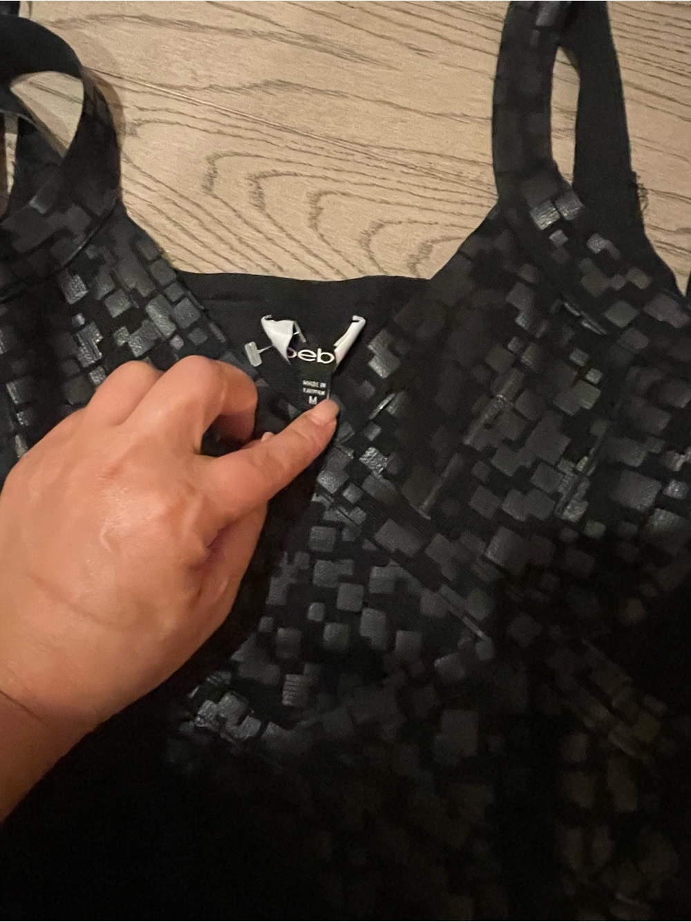 bebe Black Sequin Sleeveless Bodycon Mini Dress - Picture 6 of 6